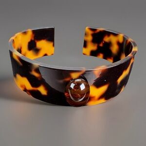 Tortoise Shell Black Brown Cuff Bracelet